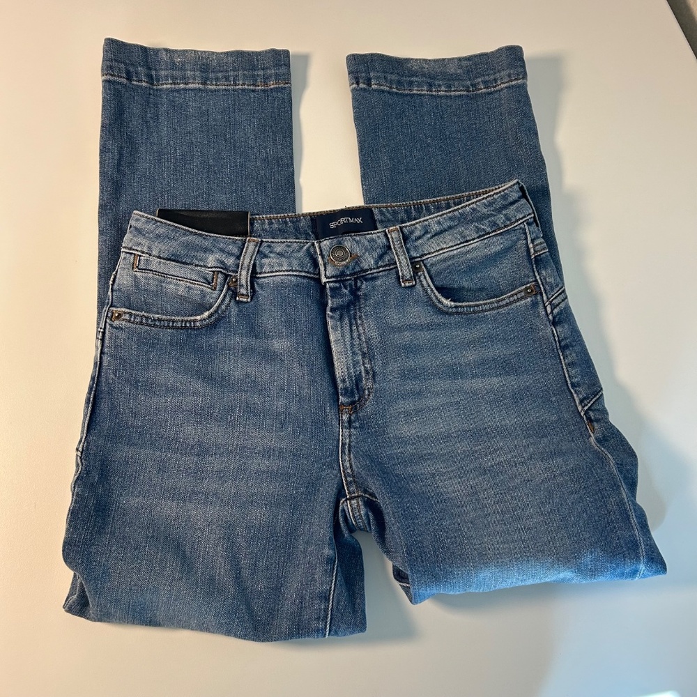 sportmax perfect fit mini flare‎ women's denim jeans size 27 medium wash - Picture 3 of 10